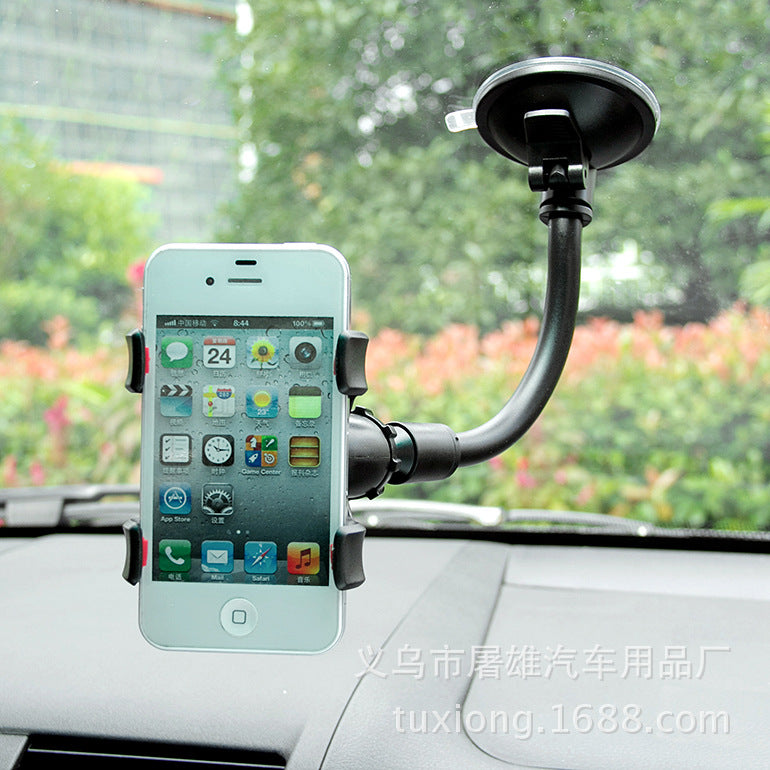 Mobile Phone Holder In The Car Long Rod Suction Cup Hose Double Clip 360-degree