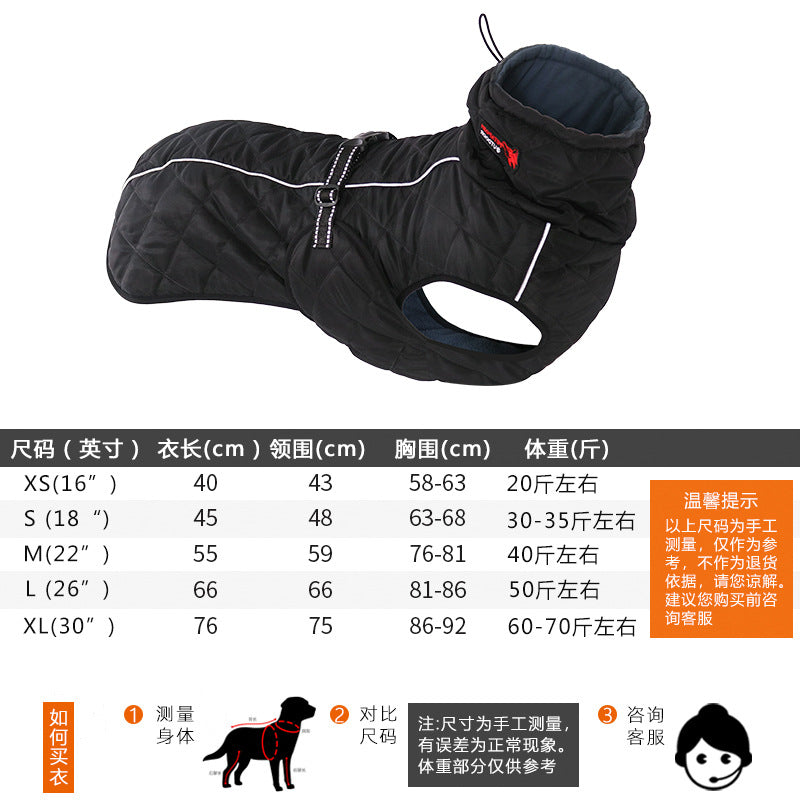 Pet Dog Clothes Winter Cotton Coat Plus Velvet Thick Warm