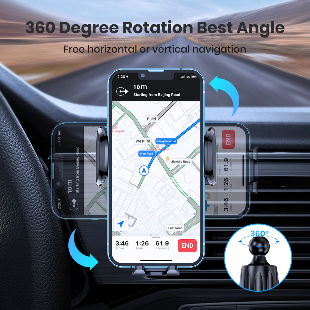 TOPK D36 Car Bracket With Hook Rotating Air Outlet Mobile Phone Holder Multi-function Navigation Universal Mobile Phone Holder