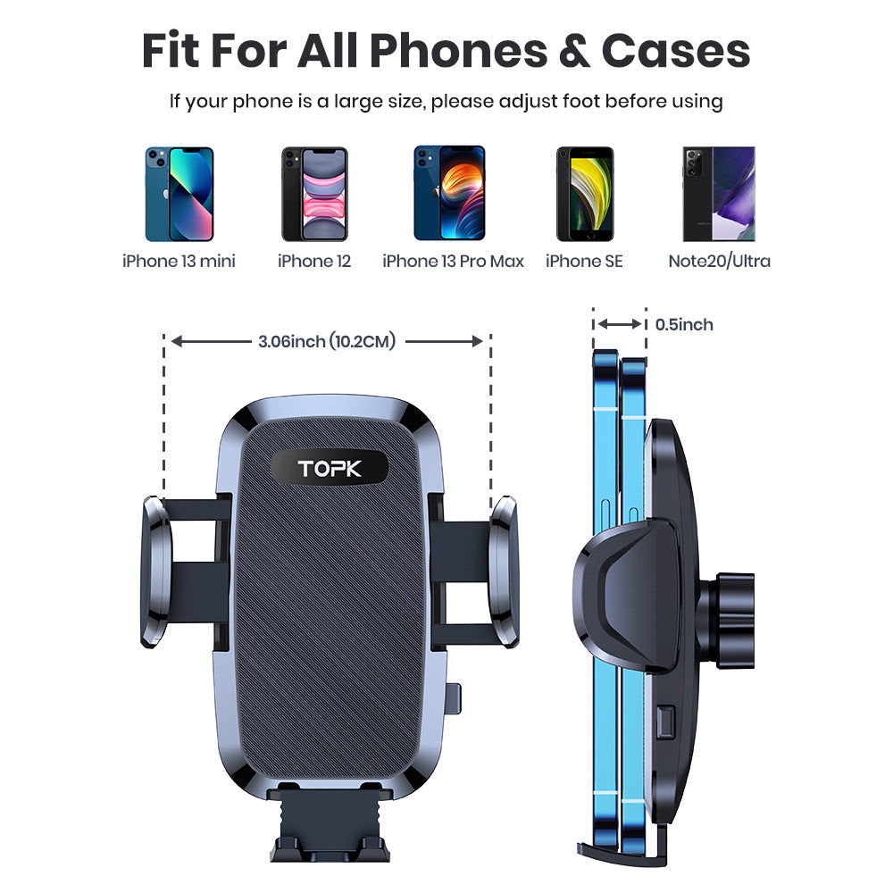 TOPK D36 Car Bracket With Hook Rotating Air Outlet Mobile Phone Holder Multi-function Navigation Universal Mobile Phone Holder