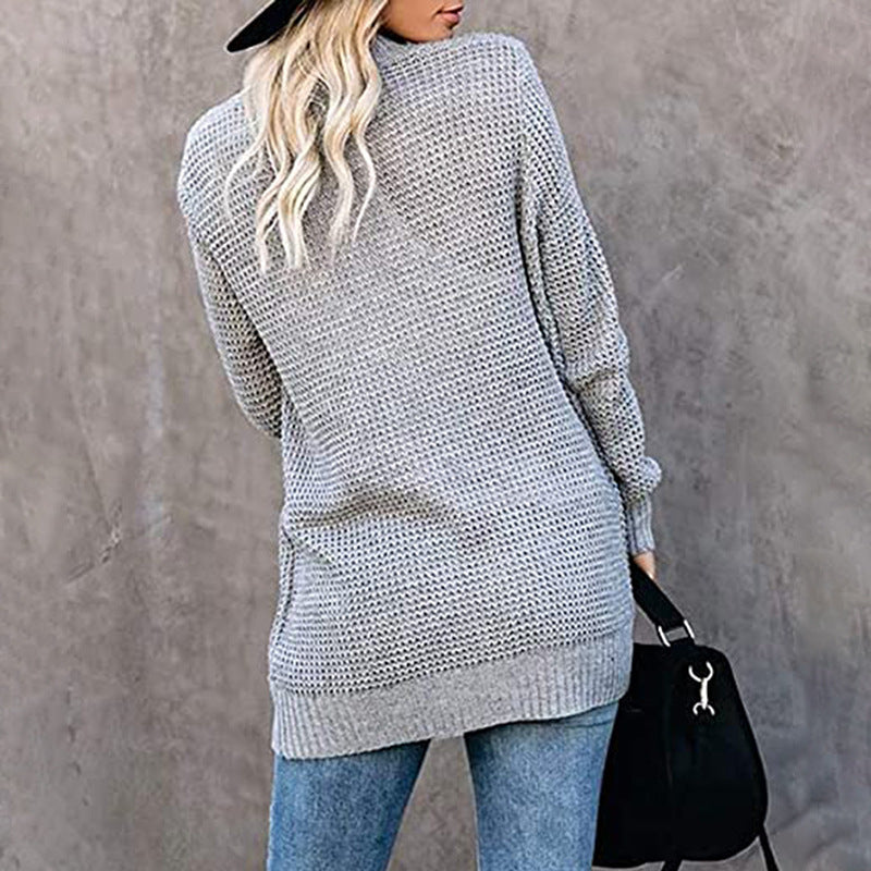 Cardigan Autumn And Winter Knitted Sweater Women&#039;s New Curved Placket Loose Women&#039;s Clothing