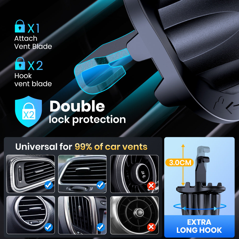 TOPK D36 Car Bracket With Hook Rotating Air Outlet Mobile Phone Holder Multi-function Navigation Universal Mobile Phone Holder