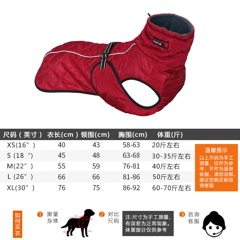 Pet Dog Clothes Winter Cotton Coat Plus Velvet Thick Warm