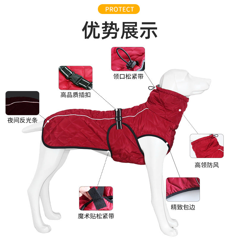 Pet Dog Clothes Winter Cotton Coat Plus Velvet Thick Warm